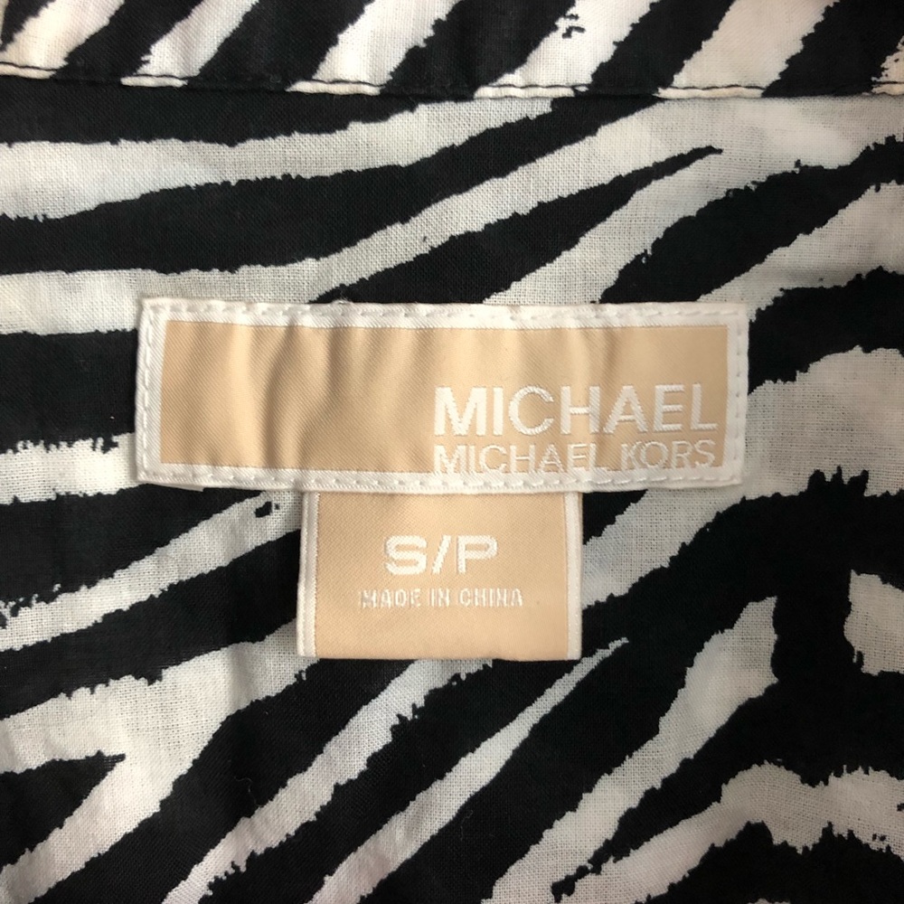 Michael Kors Zebra Print Button Down Career Shirt - Picture 7 of 10